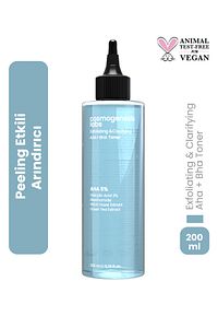 Aha %5 Bha %2 Peeling Etkili Tonik 200 ml – Arındırıcı Gözenek Sıkılaştırıcı Ph Dengeleyici Vegan ürün fotoğrafı