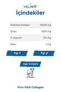 Viva Vital Collagen 30 Toz Saşe 10.000 Mg, Ekstra Glisinli Kollajen ürün fotoğrafı