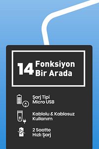 Jest Kablolu Kablosuz Paslanmaz Çelik Standlı Micro Usb'li 14 in 1 Yüz, Saç Erkek Bakım Seti Kiti ürün fotoğrafı