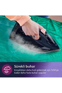 7500 Serisi Buharlı Ütü, 3200W, 55 g/dk Sürekli Buhar, SteamGlide Elite, 260 g Şok Buhar, DST7510/80 ürün fotoğrafı