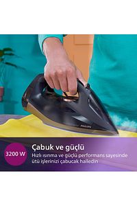 7500 Serisi Buharlı Ütü, 3200W, 55 g/dk Sürekli Buhar, SteamGlide Elite, 260 g Şok Buhar, DST7510/80 ürün fotoğrafı