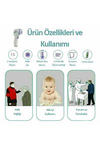 Ateş Ölçer Temassız Kızıl Ötesi Vücut Ve Alından Termometre ürün fotoğrafı