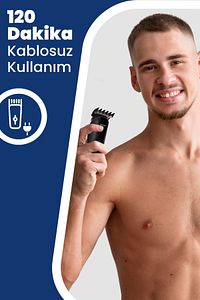 Enerjik 12 In 1 Sıfır Başlıklı Kablolu Kablosuz Hızlı Şarj Paslanmaz Çelik Standlı Erkek Bakım Seti ürün fotoğrafı