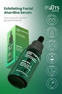 Aha %10 Bha %2 Peeling Etkili Serum 30ml - Cilt Yenileyici Ölü Hücre Temizleyici Yeşil Çay Vegan ürün fotoğrafı