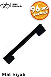 96mm -128mm Siyah Çekmece Kulpları Dolap Mobilya Kulp Plastik Sert Polimer Kulpu 1 Adet ürün fotoğrafı