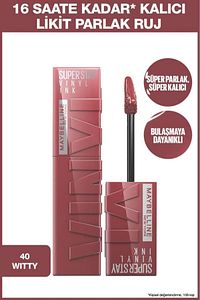 Super Stay Vinyl Ink Uzun Süre Kalıcı Likit Parlak Ruj 40 Witty ürün fotoğrafı