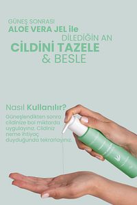 Aloe Vera Jel Güneş Sonrası Nemlendirici %100 Doğal 100 ml ürün fotoğrafı