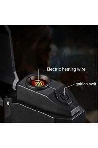 Sİyah Gazsız Rezistanslı Elektrikli Usb Şarjlı Çakmak Mini Cob El Fenerli 2 ın 1 Mini Projektörlü ürün fotoğrafı