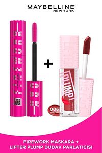 Lash Sensational Firework Maskara & Lifter Plump Dudak Parlatıcısı- 006 Hot Chili Makyaj Seti ürün fotoğrafı