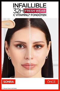 L'oréal Paris Infaillible 32h Fresh Wear C Vitaminli Fondöten - 130 True Beige ürün fotoğrafı