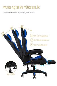 Dynamic Blue Masajlı Oyuncu Koltuğu ürün fotoğrafı