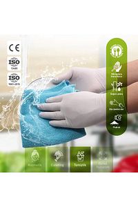 Lateks Tek Kullanımlık Pudralı Muayene Eldiven S - Beyaz Mdr Latex ürün fotoğrafı