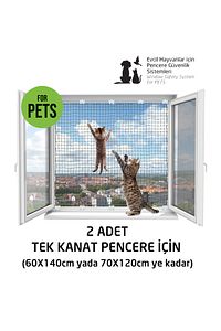 Pets – Kediler Için Pencere Güvenlik Ağı, Kedi Filesi Sistemi – 2 Li Ekonomik Kutu ürün fotoğrafı