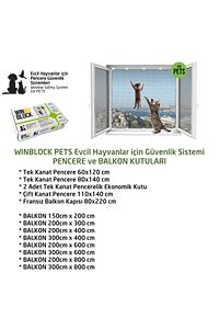 Pets – Kediler Için Pencere Güvenlik Ağı, Kedi Filesi Sistemi – 2 Li Ekonomik Kutu ürün fotoğrafı