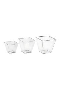 Prizma Mini Mika Plastik Sunum Kabı Kübik Kase Kapaklı 200 Cc - **12** Adet ürün fotoğrafı