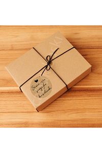 Sticker Kuşe 100 Adet Sizin Için Sevgiyle Hazırlandı Kraft Görünümlü A Kalite ürün fotoğrafı