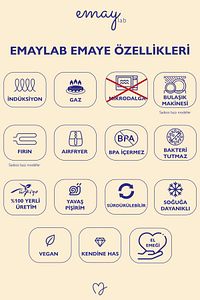 Mood Ahşap Saplı Emaye Haşlama Tavası 18cm (2,2 LİTRE) ürün fotoğrafı