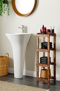 Masif Ahşap 4 Katlı Banyo Rafı Havluluk Banyo Düzenleyici Mob102 ürün fotoğrafı