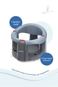 Önden Açılır Banyo&mama Oturağı Gri ürün fotoğrafı