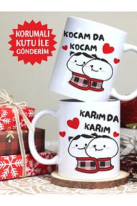 Sevgili Hediyesi Ikili Eşli Çift Yön Baskılı Kupa Bardak ürün fotoğrafı