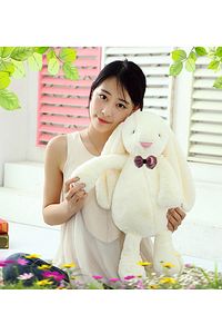 Uyku Arkadaşım Papyonlu Uzun Kulak Bunny Peluş Tavşan 65 Cm ürün fotoğrafı