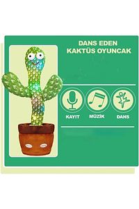 Şarjlı Dans Eden Konuşan Kaktüs Oyuncak, Ses Tekrar Eden, Şarkılı Eğitici Ve Eğlenceli ürün fotoğrafı