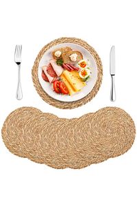 Supla Hasır Jüt Supla 6'lı Set Amerikan Servis Hasır 35 Cm Çap Supla ürün fotoğrafı