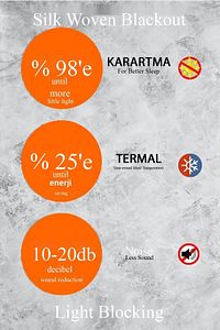 Siyah Termal %100 Işık Geçirmez Blackout Karartma Perde (EN X BOY) ürün fotoğrafı