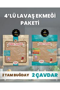 4’Lü Paket (2Adet Ekşi Mayalı Tam Buğday + 2 Adet Ekşi Mayalı Çavdar Lavaş Ekmeği Paketi) ürün fotoğrafı