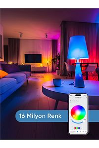 Akıllı RGB LED Ampul Wi-Fi 16M Renk, Uzaktan Kontrol ve Sesli Asistan Uyumlu ürün fotoğrafı