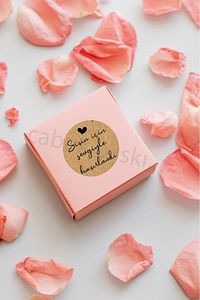 Sticker Kuşe 100 Adet Sizin Için Sevgiyle Hazırlandı Kraft Görünümlü A Kalite ürün fotoğrafı