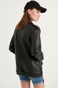 Kadın Oversize Biker Deri Ceket ürün fotoğrafı