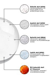 AHA/BHA C Vitamini Tonik | Gözenek Sıkılaştırıcı | Glikolik Asit Salisilik Asit | Tüm Cilt Tipleri ürün fotoğrafı