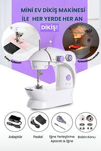 Mini Ev Dikiş Makinesi Pedallı Sewıng Machine ürün fotoğrafı
