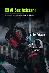2 Intercom Bağlantılı Radyolu Lcd Ekranlı Işıklı Su Geçirmez Motorcu Kask Kulaklık Müzik Çalar ürün fotoğrafı