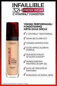 L'oréal Paris Infaillible 32h Fresh Wear C Vitaminli Fondöten - 130 True Beige ürün fotoğrafı