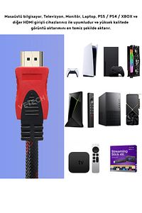3 Metre HDMi Kablo Full HD TV Monitör Uydu Alıcısı PC Uyumlu HDMI Kablosu ürün fotoğrafı