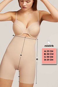 Porfy Model Basen Etkili Lazer Kesim Paçalı Korse Extra Sıkı Kısa Şort Ten Renk ürün fotoğrafı