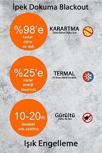 Siyah Termal %100 Işık Geçirmez Blackout Karartma Perde (EN X BOY) ürün fotoğrafı
