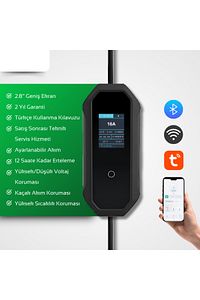 Coswatt Taşınabilir Elektrikli Araç Şarj Cihazı 16A 3,5kW Monofaze Schuko Fiş 5M (TÜRKÇE MENÜ) ürün fotoğrafı