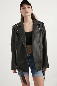 Kadın Oversize Biker Deri Ceket ürün fotoğrafı