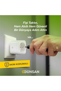 Günsan Wi-fi Kontrollü Akım Korumalı Akıllı Priz 16a Tuya & Smart Life Destekli ürün fotoğrafı