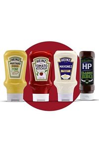 Ahşap Sosluk Hediye Paketi (KETÇAP 460 G, MAYONEZ 400 G, HARDAL 445 G, HP BARBEKÜ SOS 465 G) ürün fotoğrafı