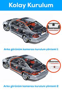 Araç Kamerası Dikiz Aynası- Çift Kameralı, Full Hd 1080p, 170° Geniş Açı, Gece Görüşlü, Geri Görüş ürün fotoğrafı