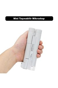 100x Mini Taşınabilir El Mikroskop Büyüteç Led Lamba Işığı ürün fotoğrafı