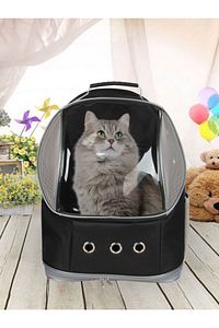 Ufo Kedi Ve Köpek Seyahat Çantası Ön Şeffaf Astronot ürün fotoğrafı