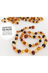Orjinal Kehrıbar Bebek Diş Nazar Ve Sağlık Kolye ürün fotoğrafı