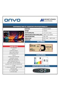 75OVF9000UQ 75" 190 Ekran Uydu Alıcılı 4K Ultra HD Google Smart QLED TV ürün fotoğrafı