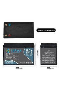 Litpack 12v(12.8V) 100 Ah Lifepo4 Akü (BATARYA, PİL) 2025 Üretim ürün fotoğrafı