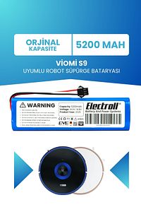 Viomi S9 Uyumlu Batarya (ORJİNAL KAPASİTE) 5200mah Pil Robot Süpürge Bataryası Değişimi ürün fotoğrafı